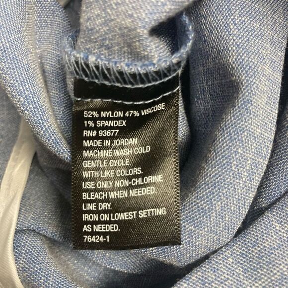 WORTHINGTON Women’s Wide Leg Blue Pants Size 12 Tie Belt Retro - Picture 7 of 12